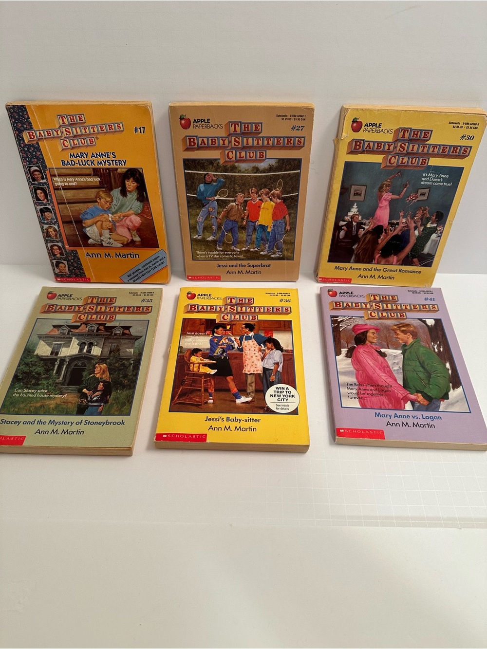 The Baby-Sitters Club Lot of 6 Paperback Books Ann M. Martin #17,27,30,35,36,41